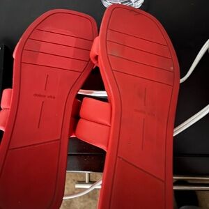 Dolce Vita Red Cushioned Slide Sandals